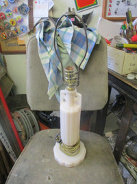 1930s PINKISH MILKGLASS TALL LAMP BASE $20. HOME COTTAGE DECOR