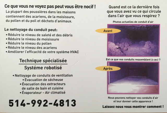 Nettoyage de Conduit Sécheuse - Dryer Vent Cleaning dans Ménage et entretien  à Laval/Rive Nord