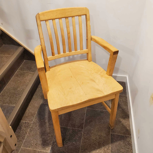 REDUCED 6 x Solid Wood Dining Chairs with Arms - 6 available in Dining Tables & Sets in Calgary