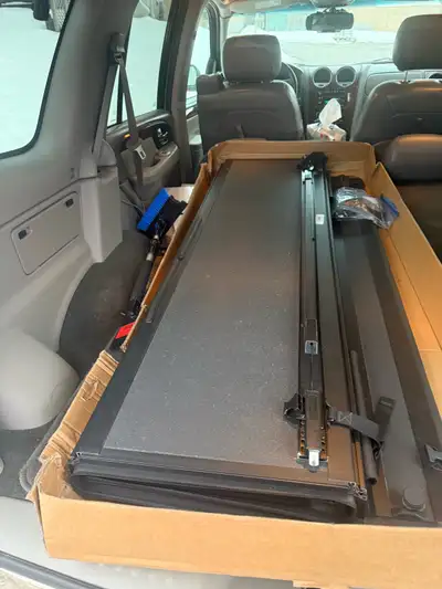 BakRak MX4 aluminum 4 panel foldable tonneau cover from a 2016 GMC Silverado. Fits 2014-2018 and oth...