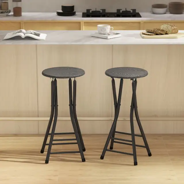 Foldable Barstool, Counter Height Bar Stool w Footrest and S in Chairs & Recliners in Markham / York Region - Image 5