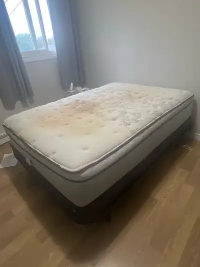 Bed with boxsprkng and bed frame, View more