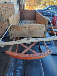 Antique sled with steel runners