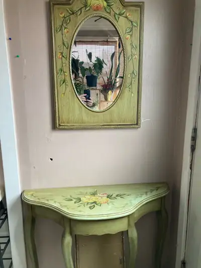 Hall Table with Mirror, View more