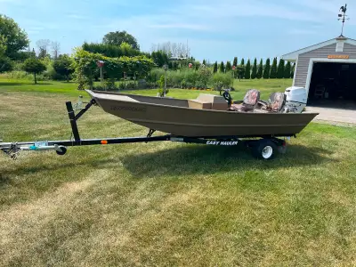 2021 Yamaha G3 1442 Jon boat with 2023 Tohatsu 30HP with power tilt and trim, electric start used ve...