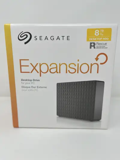 Seagate Expansion 8TB USB hard disk. In box with original power supply and USB cable. Works perfectl...