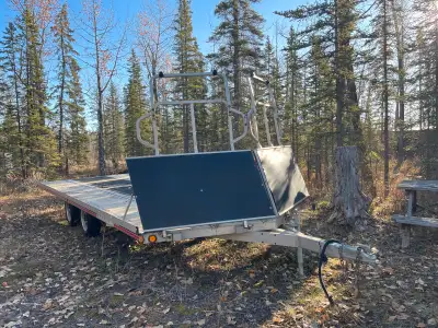 Selling my Triton Elite all-aluminum flat deck toy hauler, fits 4 snowmobiles or multiple ATV’s/Side...