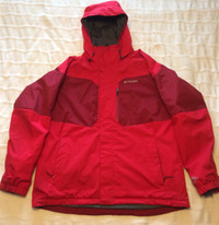 2 toned BRIGHT red Columbia Omni-Heat ski/snowboard jacket