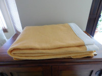 Vintage Pure Virgin Yellow Wool Blanket, Size: Twin