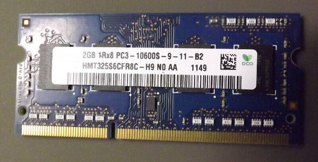 Used Hynix PC3-10600S-9-11-B2, HMT325S6CFR8C-H9 2GB Memory Ram in System Components in Kitchener / Waterloo - Image 2