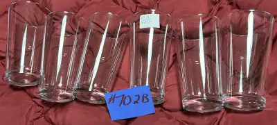 This is a set of 6 kitchen glasses in like-new condition, each standing approximately 6 inches tall...