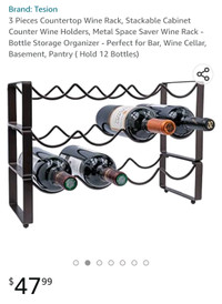 3 tier countertop Wine rack