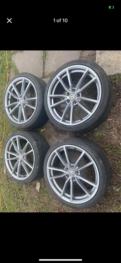 OEM VW Pretoria wheels off a Golf R. Tires are garbage but will come with good used in pics for aski...