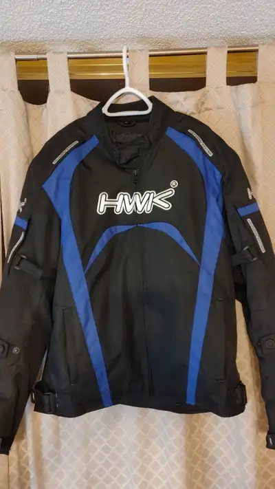 HWK Motorcycle jacket. Size large. Removable winter liner. Protective removable padded shoulders, el...