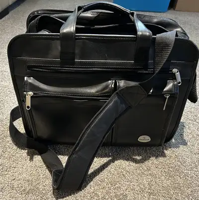 Nextech American Tourister Leather Bag Laptop Black Briefcase, View more