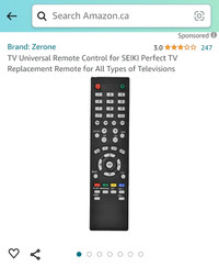 Replacement Remote for Seiki TV