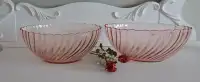 Vintage, Rosaline, Pink Swirl, Large Bowls, Set of 2