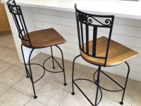  Iron  swivel bar stools 