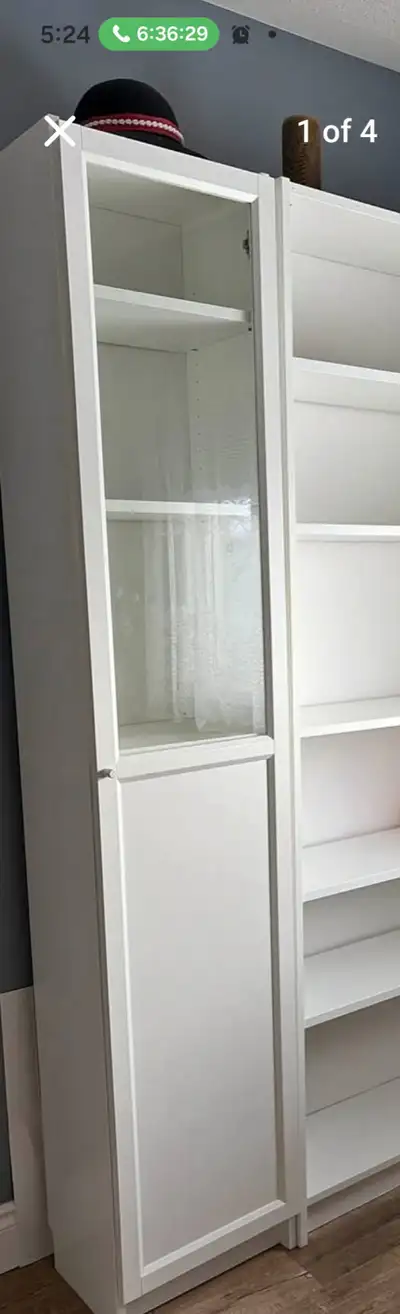 IKEA BILLY BOOKCASE WITH GLASS DOORS, View more