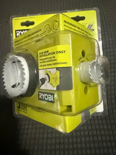 RYOBI Wood/Metal Door Lock Installation Kit. Ryobi Bi-Metal door lock installation kit can be done i...