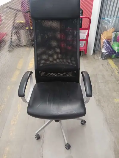 Get ready to elevate your workspace with this IKEA Markus office chair, offering high back support a...