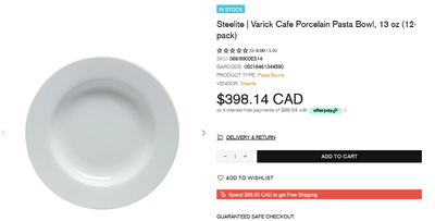 NEW Steelite | Varick Cafe Porcelain Pasta Bowl, 13 oz (12-pack), View more