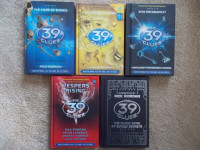 39 Clues books #1, 4, 10, 11, The Black Book of Buried Secrets