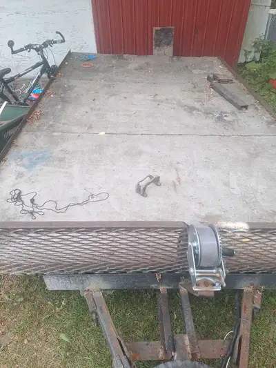 Home made 12x8 12x8 trailer. frame is good axle is new tires are good needs work done to the toung w...