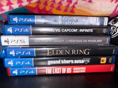 God of war Ragnarok Launch Edition- $20.00 Marvel VS. CapCom PS4 Exclusive with online skin - $25.00...