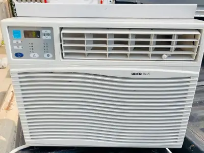 Window Air Conditioner, 12,000 BTU, gently used, freshly serviced and sanitized. Measures 19” wide. 