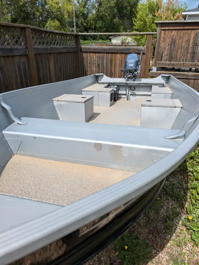 !!!SOLD!!!    14' FISHING/UTILITY BOAT, OUTBOARD MOTOR & TRAILER in Powerboats & Motorboats in Lloydminster - Image 5