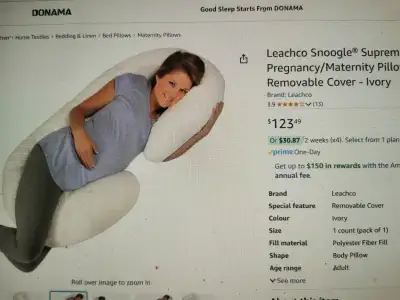 NEW Leachco Snoogle Supreme Pregnancy/Maternity Pillow,, View more