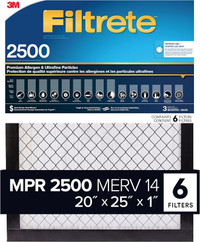 Filtrete 20x25x1 Furnace Filter, MPR 2500, MERV 14, Clean Living