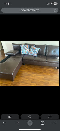 Beautiful faux leather couch for sale Vegreville Alberta