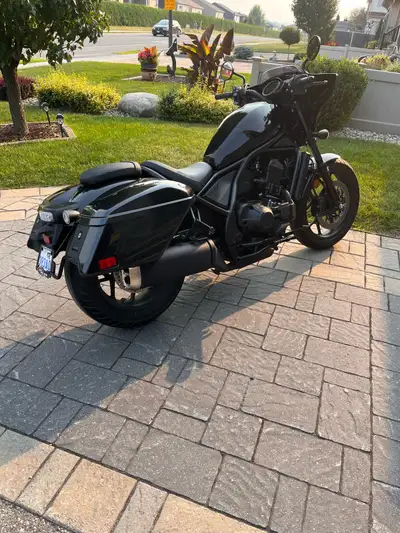The 2023 Honda Rebel 1100 DCT Touring is a motorcycle designed for comfortable, long-distance cruisi...
