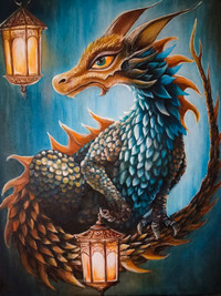 Painting "Fairy dragon". Handmade, streched canvas, oil