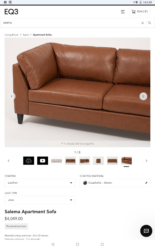 Canapé en cuir italien neuf dans l'emballage dans Sofas et futons  à Ville de Montréal - Image 3
