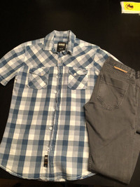 Boys Dress Shirt & Jeans - Sz 14