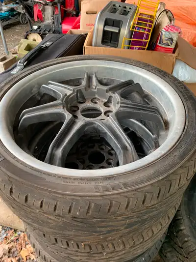 I have a set of 4 rims and tires for sale. They have been in storage for a few years so I'm not sure...