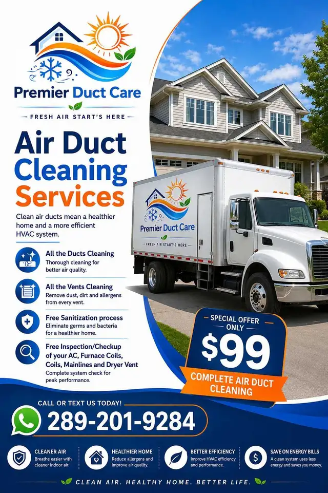 Flate rate $99 whole house Duct Cleaning!