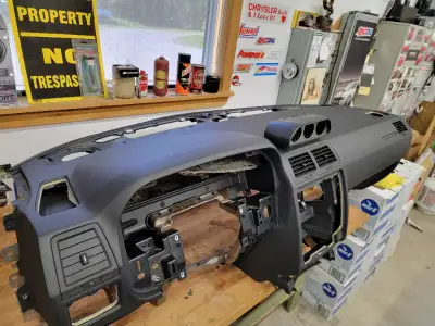 2008 to 2014 Dodge Challenger dash pad complete with frame structure, air bag and Auto Meter triple...