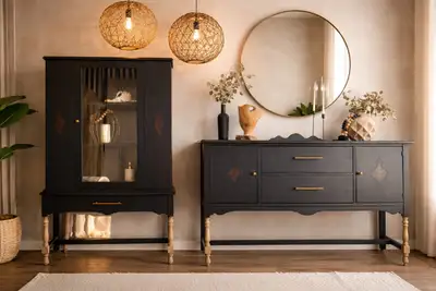 Ariza & Daza Antique sideboard hutch, View more