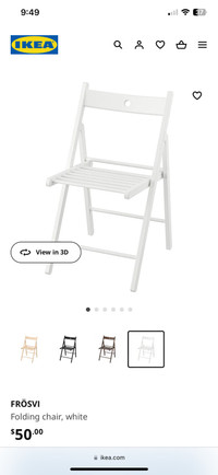 IKEA Frosvi Folding Chair and Malinda Chair Pad - 