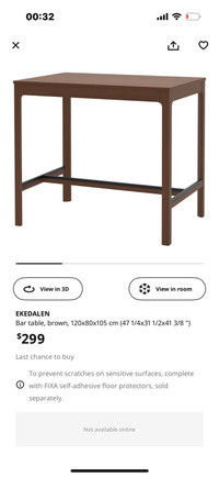 IKEA EKEDALEN bar table