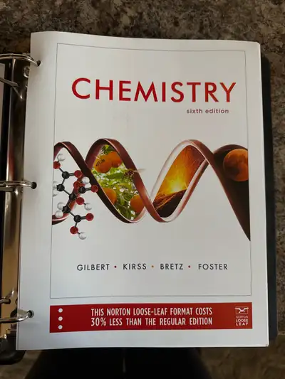 Chemistry textbook used at the UofS for first and second year chemistry classes. In like new conditi...