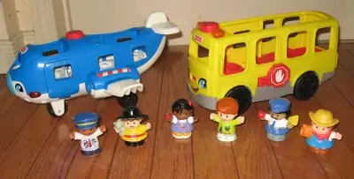 Little People Airplane, School Bus Fire Trucks w/ Figures, View more