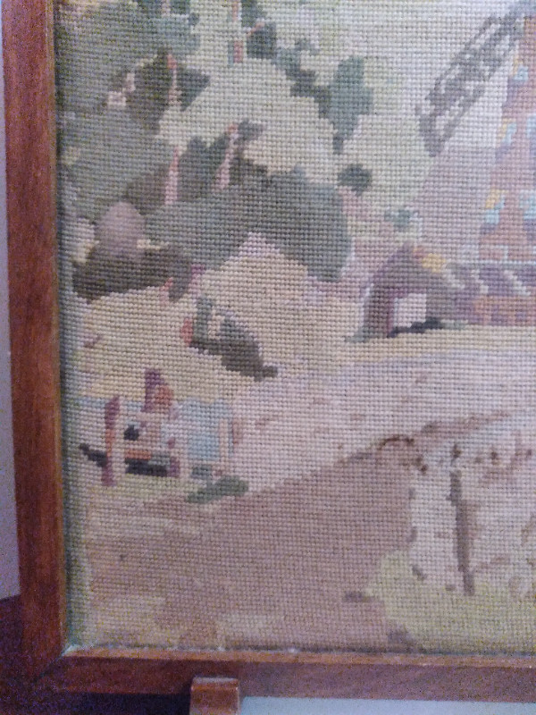VINTAGE WINDMILL FIREPLACE EMBROIDERY FIRE SCREEN in Fireplace & Firewood in City of Toronto - Image 3