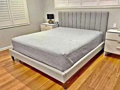 King size bed frame with mattress, View more