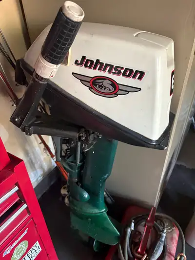 $375 OBO Excellent condition Johnson 6hp outboard motor, inherited and been in storage. Comes with g...
