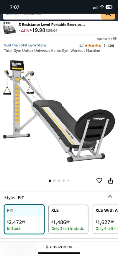 total gym exercise machine, View more